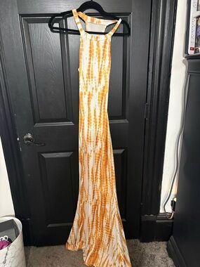 Orange Tie-Dye Maxi Dress